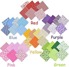 42Pcs 10″x10″ Quilting Cotton Fabric Squares Sheets Pre-Cut Multi-Color Design