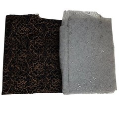 Vintage Metallic Lace Fabric 3.75 yard Black Copper White Silver Wedding Clothes