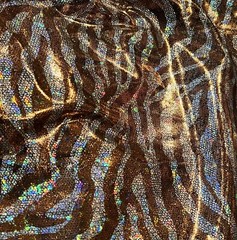3 Yard Rust Silver Hologram 1way Stretch Knit Fabric 54” Width