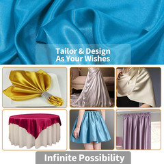 Aqua Blue Satin Fabric by the Yard, 1 Yard X 60 Inch Wide Silky Charmeuse Satin