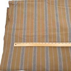 Vintage Fabric Striped Ticking Brown 54″x 5 yds Cotton