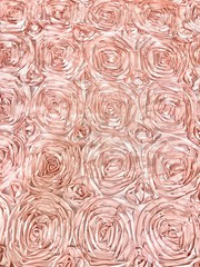 Paige BLUSH PEACH 3D Floral Polyester Satin Rosette Fabric by the Yard – 10028
