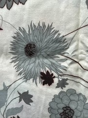 Vintage Grey, Light Blue, and Brown Floral Flannel Fabric-45″ x 220″ (6.1 Yards)