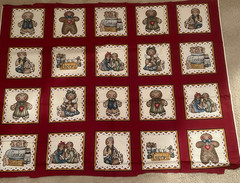 OOP VTG Dianna Marcum Grandmas Gingerbread Cheater Quilt Cotton Fabric Panel