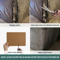 Couch Patch Repair Fabric,Microfiber Fabric, Self-Adhesive, for Sofa Repair and