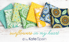 Moda SUNFLOWERS IN MY HEART 27321 22 Yellow Golde Floral KATE SPAIN Quilt Fabric