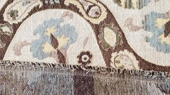 3 YARDS Luxury Upholstery Woven Jacquard Fabric Blue Tan Mediterranean Ogee