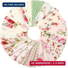 42Pcs Pink Charm Packs for Quilting, 100% Cotton Fabric Squares 5 x 5Inch Pre-Cu