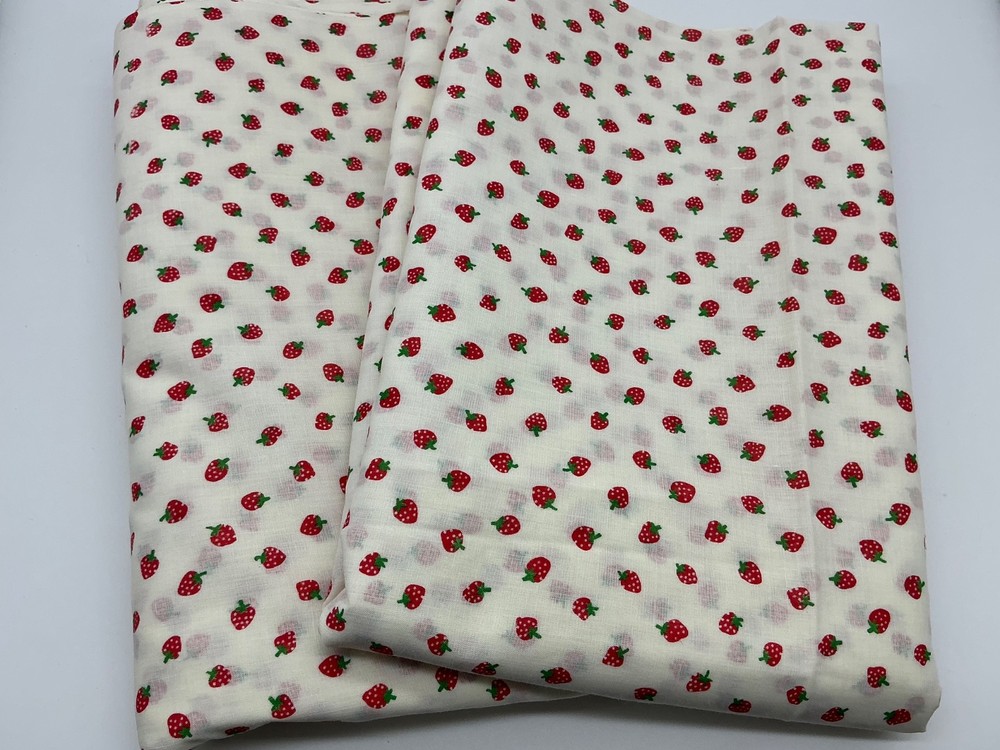 Strawberry Small Strawberries Summer Fruit Design Pattern Fabric Textile 3+ yard