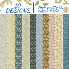 50Pcs William Morris Floral Jelly Fabric Strips Roll for Quilting Crafting Sp…