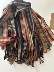 50 RED And BLUE Check & Stripe Homespun Strips 1/2″ x 18″ or 1″ x 18″ YOU CHOOSE