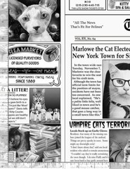 Timeless Treasures ~ Kitty Courier Cat Newspaper ~ 100% Cotton Quilt Fabric BTY