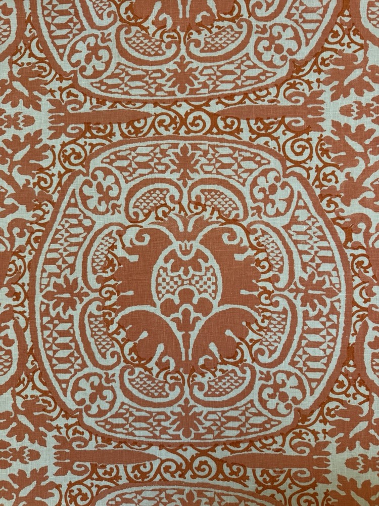 Quadrille Veneto Terracotta 4 Yards Kiss Coated Fabric 302212F