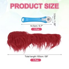 Fake Red Wine Fur, 59” x 2” for Soft Rotating Cutter
