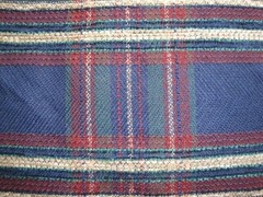 Plaid Navy Red Green Tan Chenille Rossville Chromatex Mills USA – 5+yds=$0 S&H