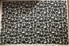 Skull Fabric 60×40” Ambesonne Black & White Water Resistant