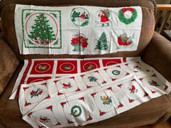 Old Fashion Christmas – Christmas Squares (3 Panels ) Cut and Sew Fabric Panel