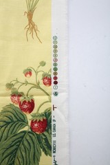 Vtg Yellow w/ Strawberries Decorator Fabric Richloom 1998 Approx 55″x37″ Craft