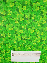 Joann Fabrics Green Clover with Silver Sparkle 1 Yard + 15″ x 45″ NEW