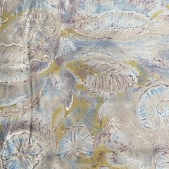 2.5 YD Abstract Shells Fabric Taupe Vintage Cotton Print