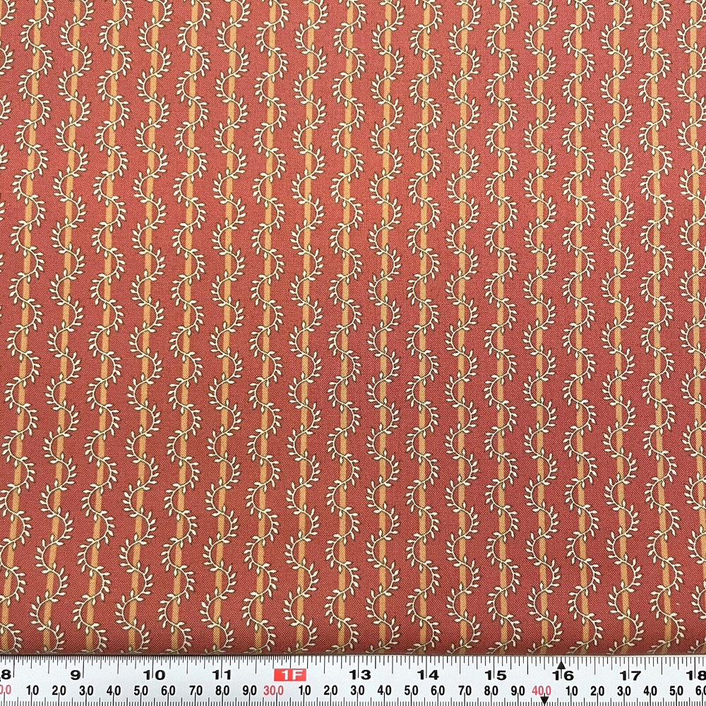 Vintage Faye Burgos Marcus Brothers Floral Vine Striped Cotton by the HALF YARD