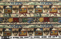 Vintage Travel Themed Fabric By Debbie Mumm For SSI Luggage Maps Blue Cream BTY