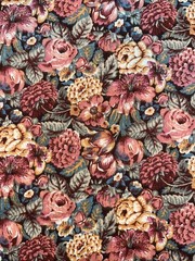 Vtg Ozark Calico Fabri-Quilt Fall Floral 43 W x 4.25 yards