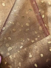 Gold Mesh Fabric w/Dots Shimmery Translucent Backdrop Craft 42″x9ft NEW