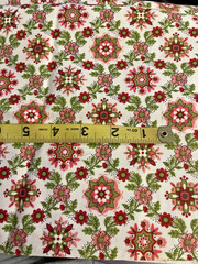 VTG `40-60 Pennsylvania Dutch Cheater Pink Green on White 36″ Wide 36″x12 ½ “