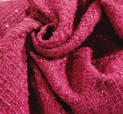 Hot Pink w/ Tonal Sequins Soft Textured Flat Boucle Suiting – Chic! Fun!