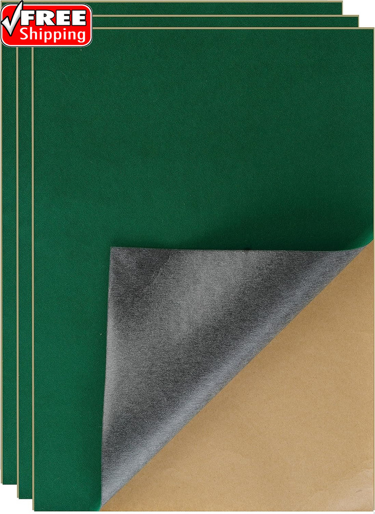 3-Pack Self-Adhesive Felt Sheets, Peel & Stick, A4 Size (8.3″ X 11.8″, Green)