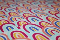 GIRL Girls Fabric Fat Quarter FQ {100% COTTON} Rainbows Rainbow Colorful HAPPY