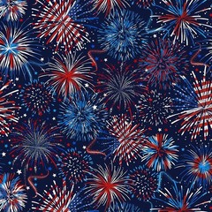 Fireworks Fabric BTY, USA Flag Fireworks, Gail-CD222, Cotton, TheFabricEdge