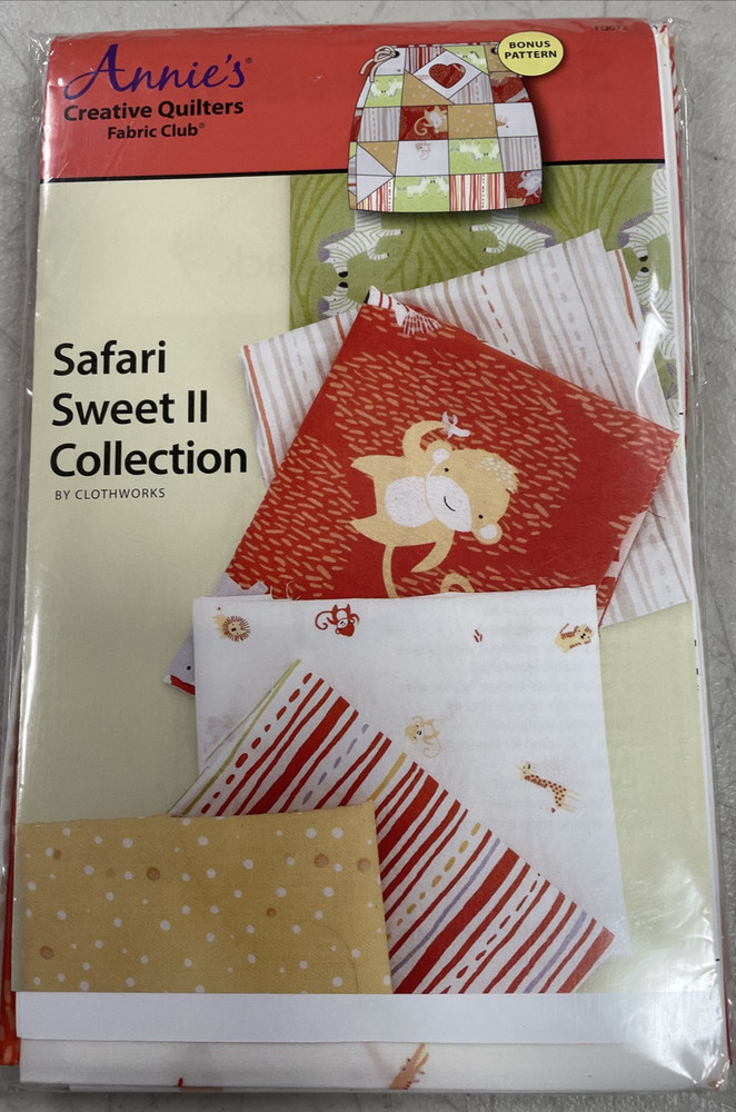 Annie’s Creative Quilters Fabric Pack+ Pattern, Safari Sweet II Collection New