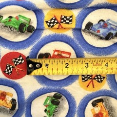 Vintage 90s Race Car Flannel Fabric Indy F1 Racing Flag Cotton 43” X 103” Approx