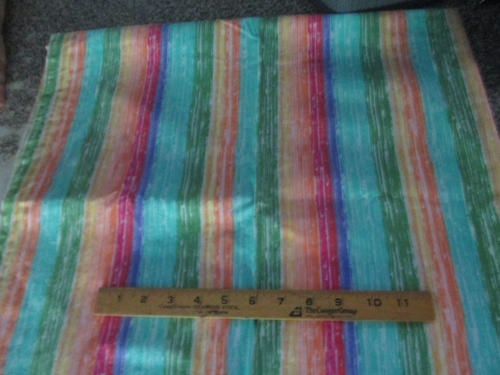 2 yards x 44″ Quilt Fabric Crantson Prints Bright Red Blue Orange Green Stripes