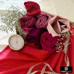 Fuchsia Pink Silk Dupioni Fabric By The Yard, 41 inches width Pink Silk Fabric