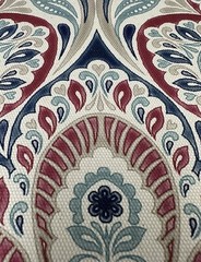 Clarke and Clarke fabric Persia col.denim/raspberry 25 Yards Available