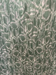 100% French Silk Georgette Moss Green Snake Skin Print Fabric By The Yard 54 ” W
