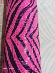 1 yard 4 way stretch Spandex Swimwear And Halloween Costumes Pink Tiger Hologram
