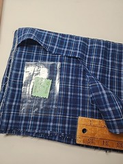 Multi-Tone BLUE & White Plaid Woven Cotton Quilting Sewing Fabric 42″ X 3.7yds