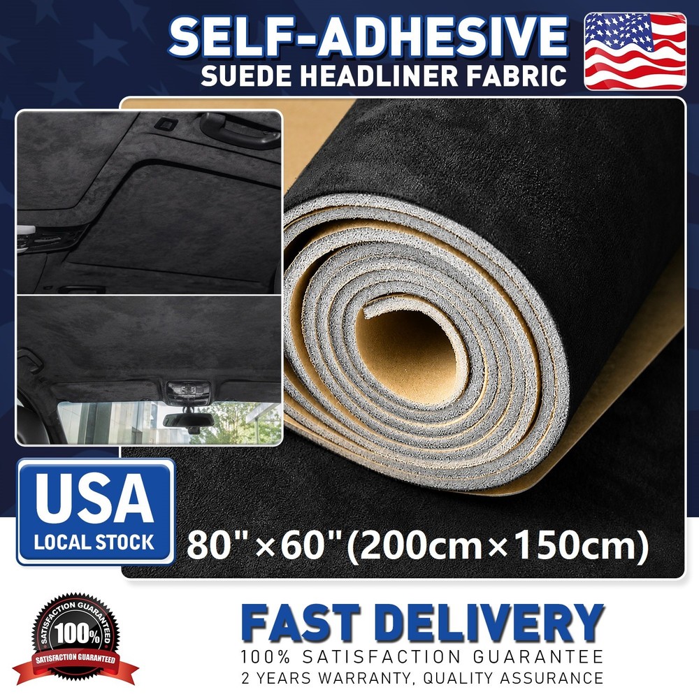 Car Headliner Fabric Suede Fabric 80″×60″ for Interior Headliner Cards Door Dash