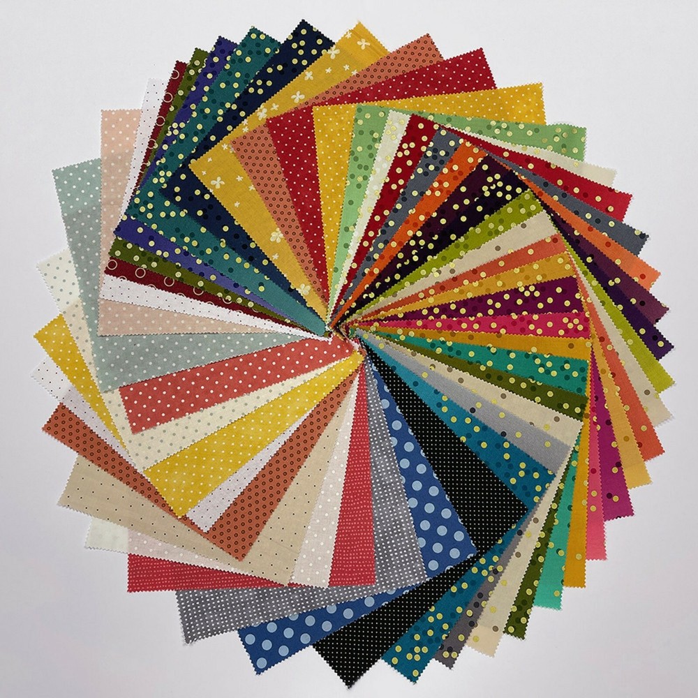 10″ Layer Cake Squares Assortment: DOTS / SPOTS Prints 40+ pieces USA NIP