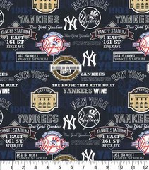 NEW YORK NY YANKEES STADIUM COTTON FABRIC FQ 18″x22″