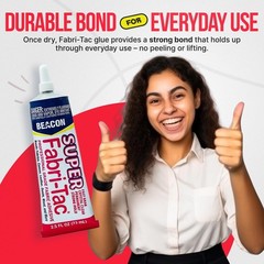 Super Fabri-Tac – New Industrial Grade Fabric Adhesive – Fast Grab, Quick Dry…