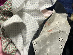 4+ LB Fabric Scrap Lot Mixed Lace Sheer Novelty Prints Sewing Craft DIY Bundle