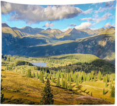 BELECO 7X5Ft Soft Fabric Colorado Mountains Lake Backdrop Pine Trees Forest Land