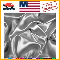 Versatile Shiny Silver Satin Fabric, 60″ W x 72″ L – Perfect for DIY Crafts