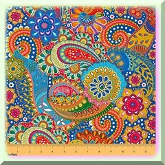Retro Paisley Floral Waterproof Fabric for DIY Projects