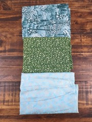 Lot of Fabric, snowflakes, trees, holly, blue, green, white, 1lb 13oz